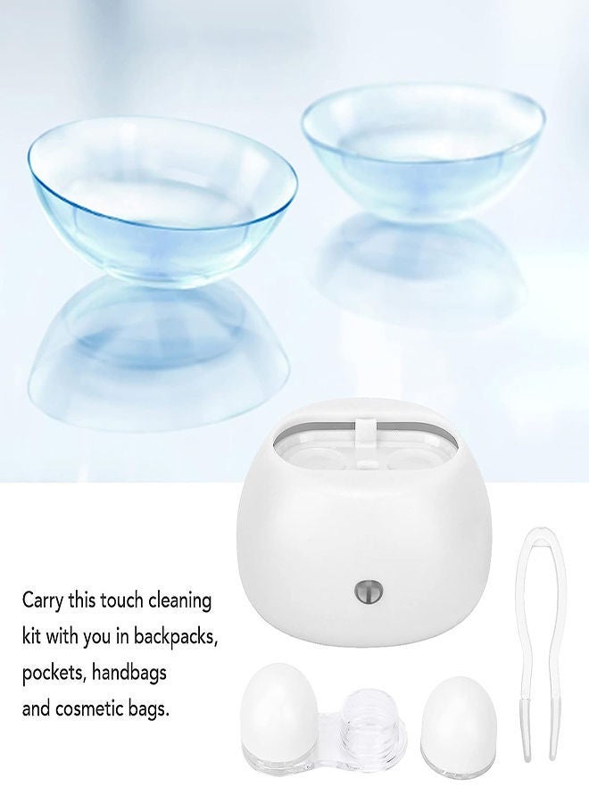 Y&D Contact Lens Cleaner Exquisite Small Portable Travel Rapid Vibration Electric Automatic Machine for Soft Lenses Work Home Use (White)  - Image 3