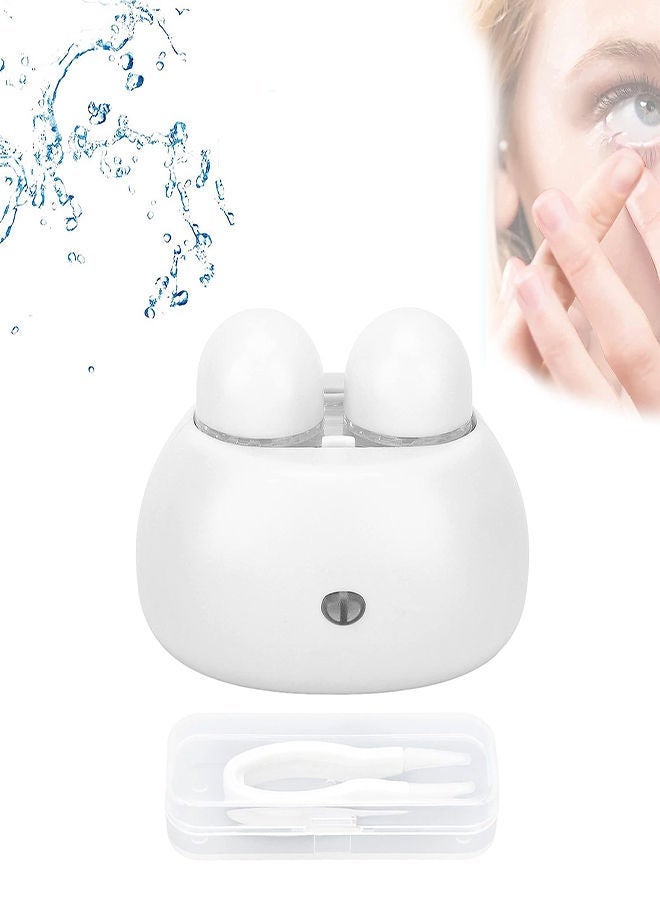 Y&D Contact Lens Cleaner Exquisite Small Portable Travel Rapid Vibration Electric Automatic Machine for Soft Lenses Work Home Use (White)  - Image 2
