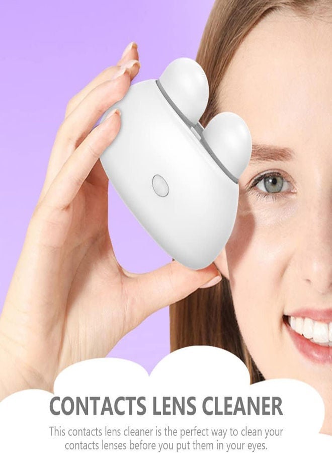 Y&D Contact Lens Cleaner Exquisite Small Portable Travel Rapid Vibration Electric Automatic Machine for Soft Lenses Work Home Use (White)  - Image 5