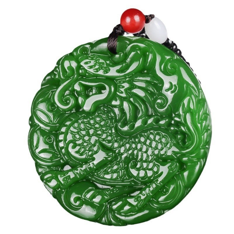 Qi Ta Xinjiang & Outer Mongolia Jade Pendant - Green Spinach Color, Pixiu Design, Modern Style for Men and Women - Image 5