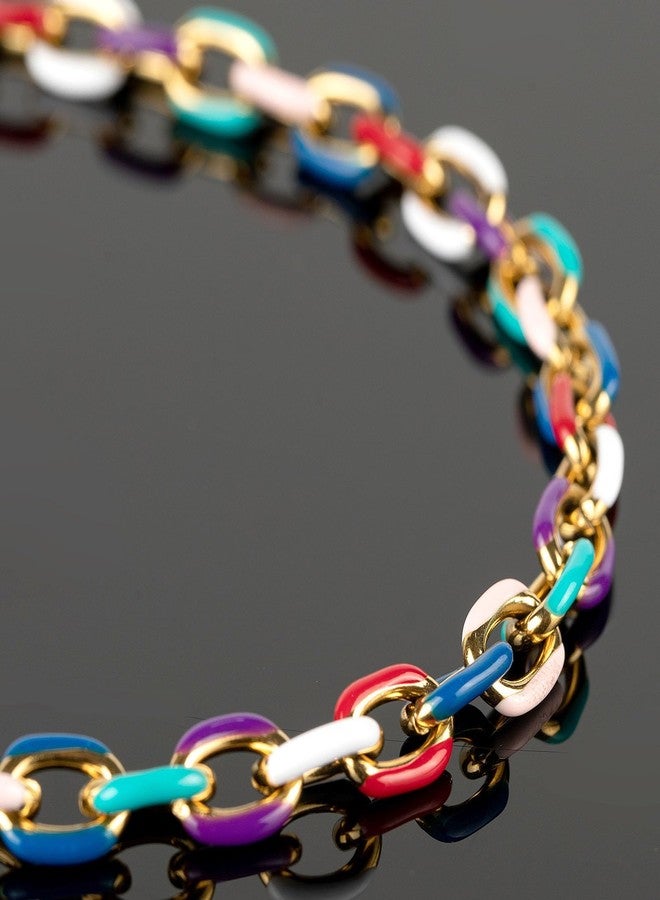 UMAOKANG 2 Meters Gold Plated Chains for Jewelry Making Stainless Steel Jewelry Chain Roll Multicolored Enamel Paperclip Necklace Chains Bulk Jewelry Supplies - Image 5