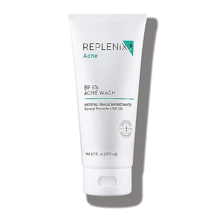 Replenix BP Acne Face Wash, 6.7 Fl Oz, Non-Oily Benzoyl Peroxide Facial Cleanser with Medical-Grade Ingredients for Acne-Prone Skin, Gently Unclogs & Refines Pores, Non-Drying & Non-Irritating - Image 1