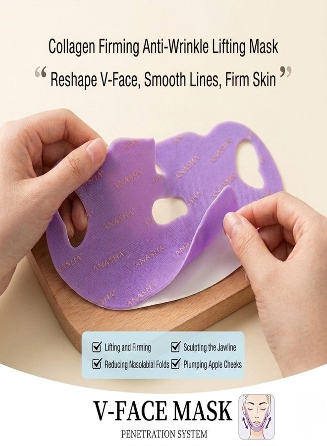 Baskety Double Chin Reducing Hydrogel Gel V Face Mask Shape Jawline Lifting, Facial Contouring, Anti-Wrinkle, Skin Firming and Tighting Deep Hydration (1 Piece, Purple) - Image 4