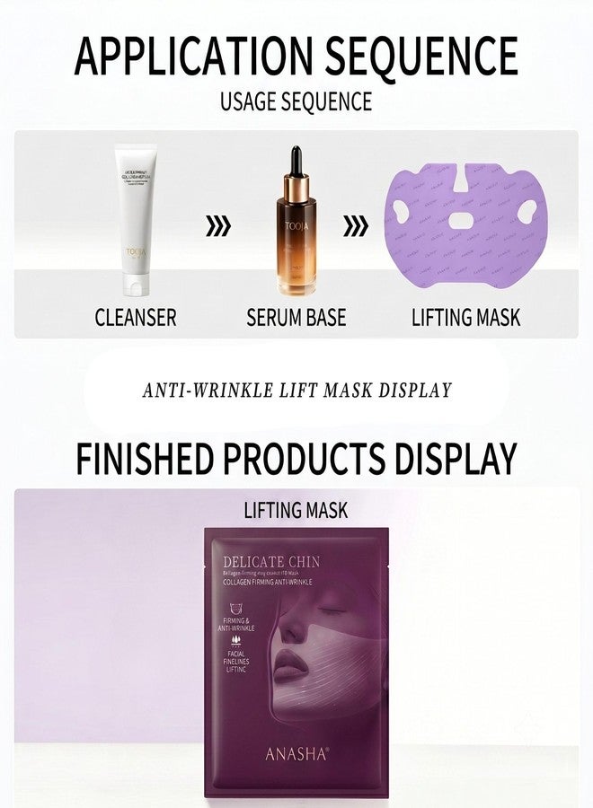 Baskety Double Chin Reducing Hydrogel Gel V Face Mask Shape Jawline Lifting, Facial Contouring, Anti-Wrinkle, Skin Firming and Tighting Deep Hydration (1 Piece, Purple) - Image 5
