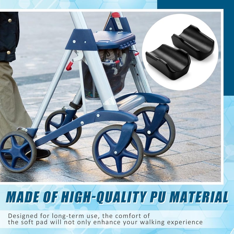 Yoojahow 2 Pcs Rollator Armrest Pad Upright Walker Forearm Pads Black Walker Handle Coushions Stand up Rollator Accessories Soft and Comfortable for Seniors - Image 4