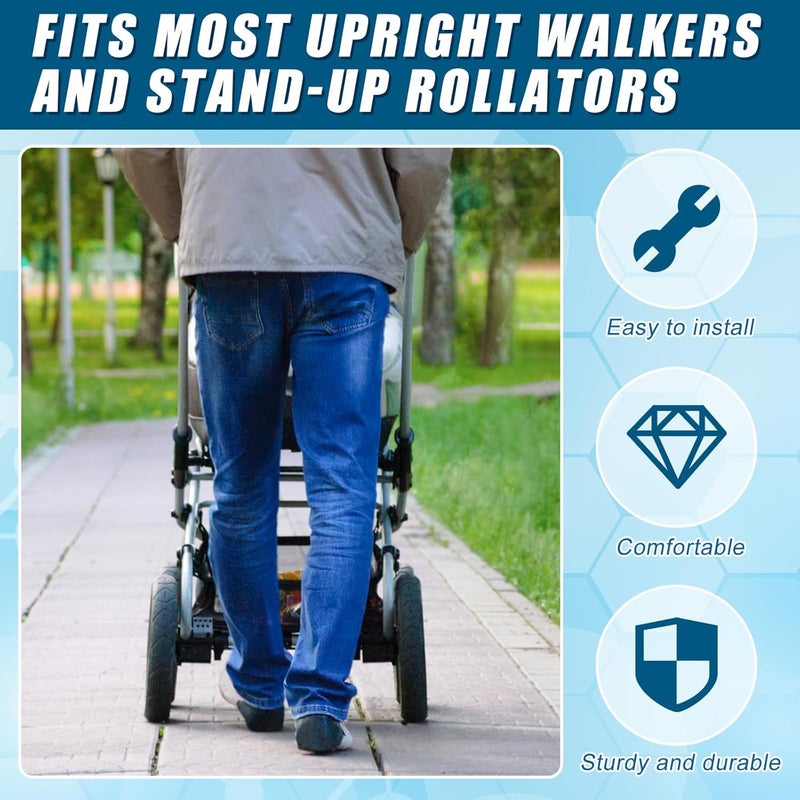 Yoojahow 2 Pcs Rollator Armrest Pad Upright Walker Forearm Pads Black Walker Handle Coushions Stand up Rollator Accessories Soft and Comfortable for Seniors - Image 3