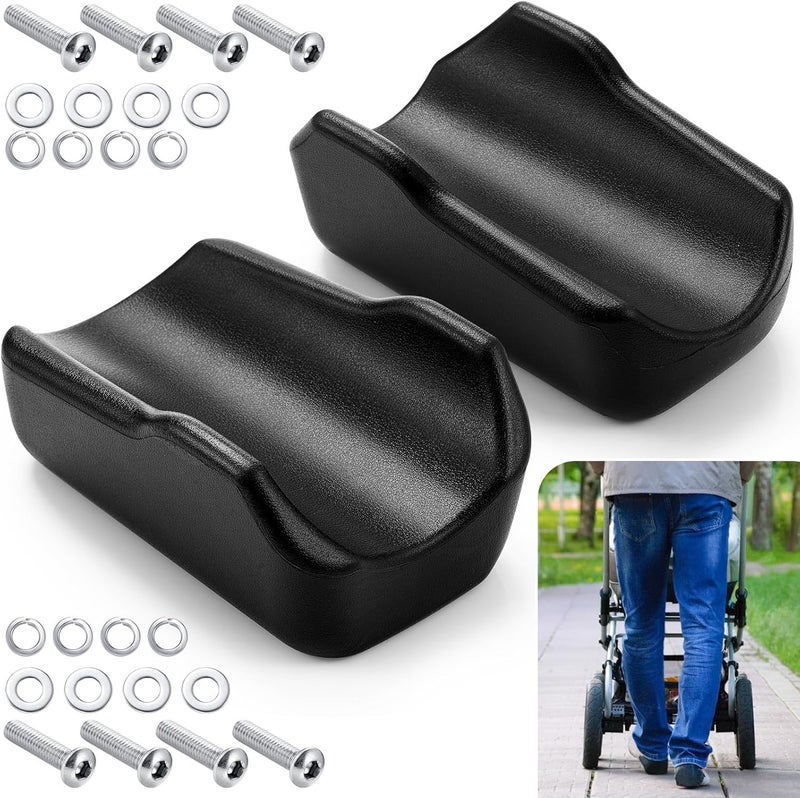 Yoojahow 2 Pcs Rollator Armrest Pad Upright Walker Forearm Pads Black Walker Handle Coushions Stand up Rollator Accessories Soft and Comfortable for Seniors - Image 1