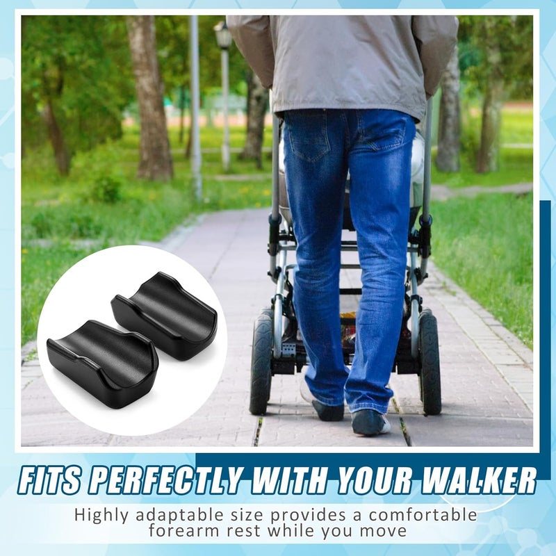 Yoojahow 2 Pcs Rollator Armrest Pad Upright Walker Forearm Pads Black Walker Handle Coushions Stand up Rollator Accessories Soft and Comfortable for Seniors - Image 5