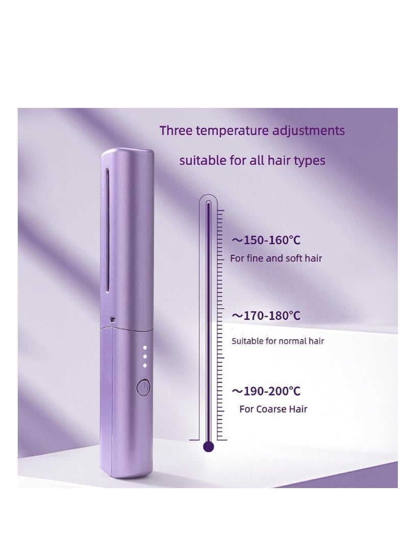 Generic - 1 Set Hair Straightener Brush Fast Heating Straightening Brush Mini USB Portable Wireless Hot Comb Hot Air Brush for Frizz- Free Silky Hair - Image 1