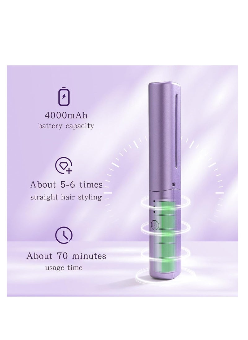 Generic - 1 Set Hair Straightener Brush Fast Heating Straightening Brush Mini USB Portable Wireless Hot Comb Hot Air Brush for Frizz- Free Silky Hair - Image 1