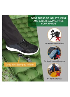 Generic Double Sleeping Pad for Camping Inflatable 2 Person Sleeping Mat with Built-in Pump, Foot Press Ultralight Extra Thick Camping Mat with Pillow for Backpacking, Traveling, Hiking, Durable and Waterproof  - Image 4