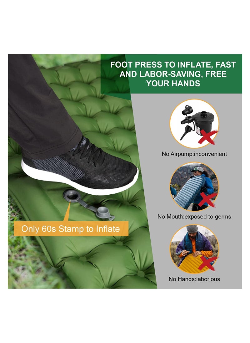 Generic Double Sleeping Pad for Camping Inflatable 2 Person Sleeping Mat with Built-in Pump, Foot Press Ultralight Extra Thick Camping Mat with Pillow for Backpacking, Traveling, Hiking, Durable and Waterproof  - Image 4