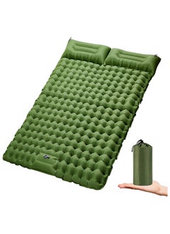 Generic Double Sleeping Pad for Camping Inflatable 2 Person Sleeping Mat with Built-in Pump, Foot Press Ultralight Extra Thick Camping Mat with Pillow for Backpacking, Traveling, Hiking, Durable and Waterproof  - Image 1
