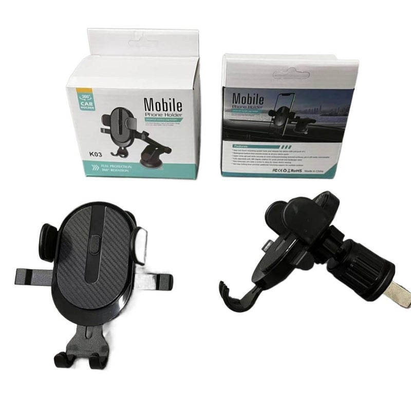 Car Phone Holder in Black with Universal Fit for Family Use - Image 3