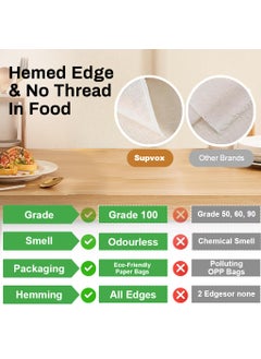 SUPVOX Supvox® Muslin Cloth for Kitchen 4Pcs 20x20 Inche Cheese Cloth Muslin Grade 100 Seamed Edges Muslin Cloth for Hung Curd 100% Combed Unbleached Cotton for Juice Straining, Nut Milk Reusable & Washable  - Image 3