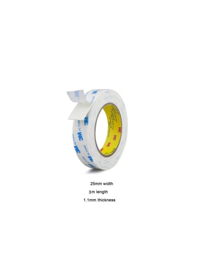 3M Double Sided Tape 1cm*3meter, Mounting Tape Heavy Duty, Removeable PE Foam Tape Strips, Strong Adhesive Tape Waterproof Free Damage for Paint Wall Picture Hanging Poster - Image 2