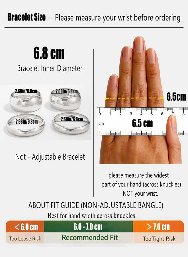 Bowdcvy Chunky Gold Bangle Bracelets for Women Stack Trendy Silver Wide Wrist Statement Cuff Bracelet Arm Cuffs Upper Bangle Fashion Jewelry Gift Accessories, Unisex, Zinc, no gemstone - Image 4