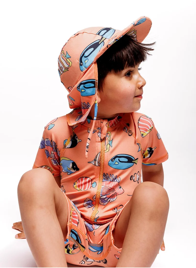 سموفولك UV50 sun hat with fish
