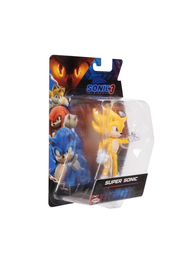 Sonic The Hedgehog Sonic 3 Movie Action Figures 5-Inch Super Sonic Collector Toy Figure, Highly Articulated For Boys Girls - Officially Licensed 3 Movie Product  - Image 3
