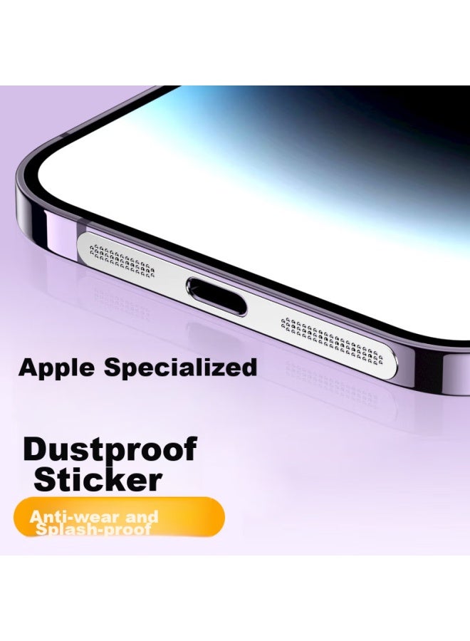 ISKA Yisika Metal Dust-proof Stickers For Apple 16/15/14/13/12 Series, Iphone 16 Pro Max/16e Dust-proof Mesh, Speaker And Earpiece Film, 2 Pieces Jm715 - Image 1