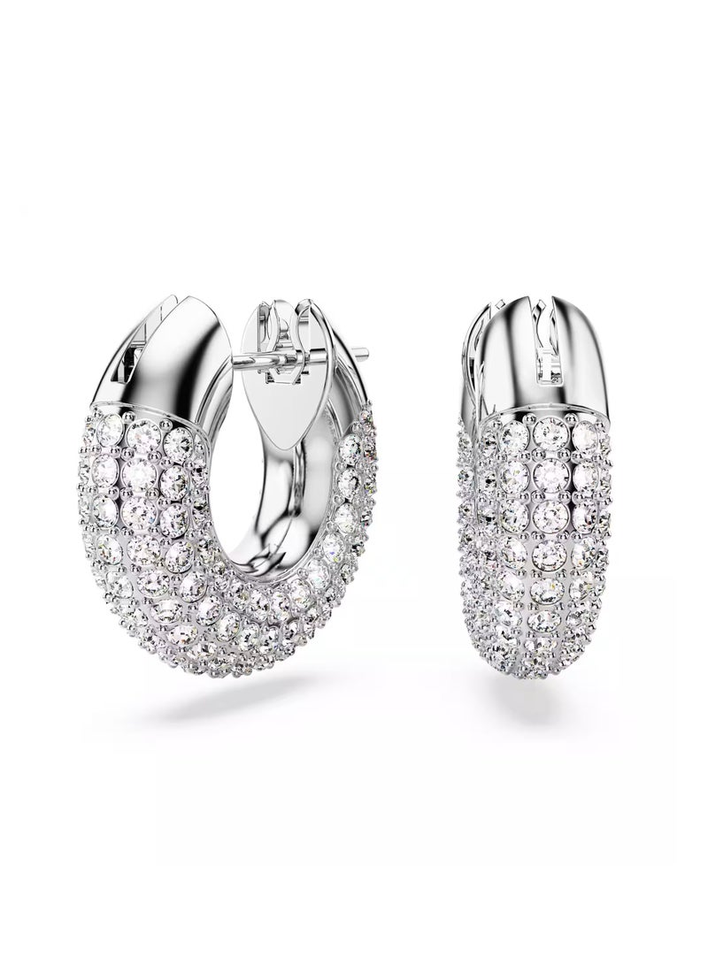 Dextera Large Hoop Earrings Small size, White-5618306  - Image 1