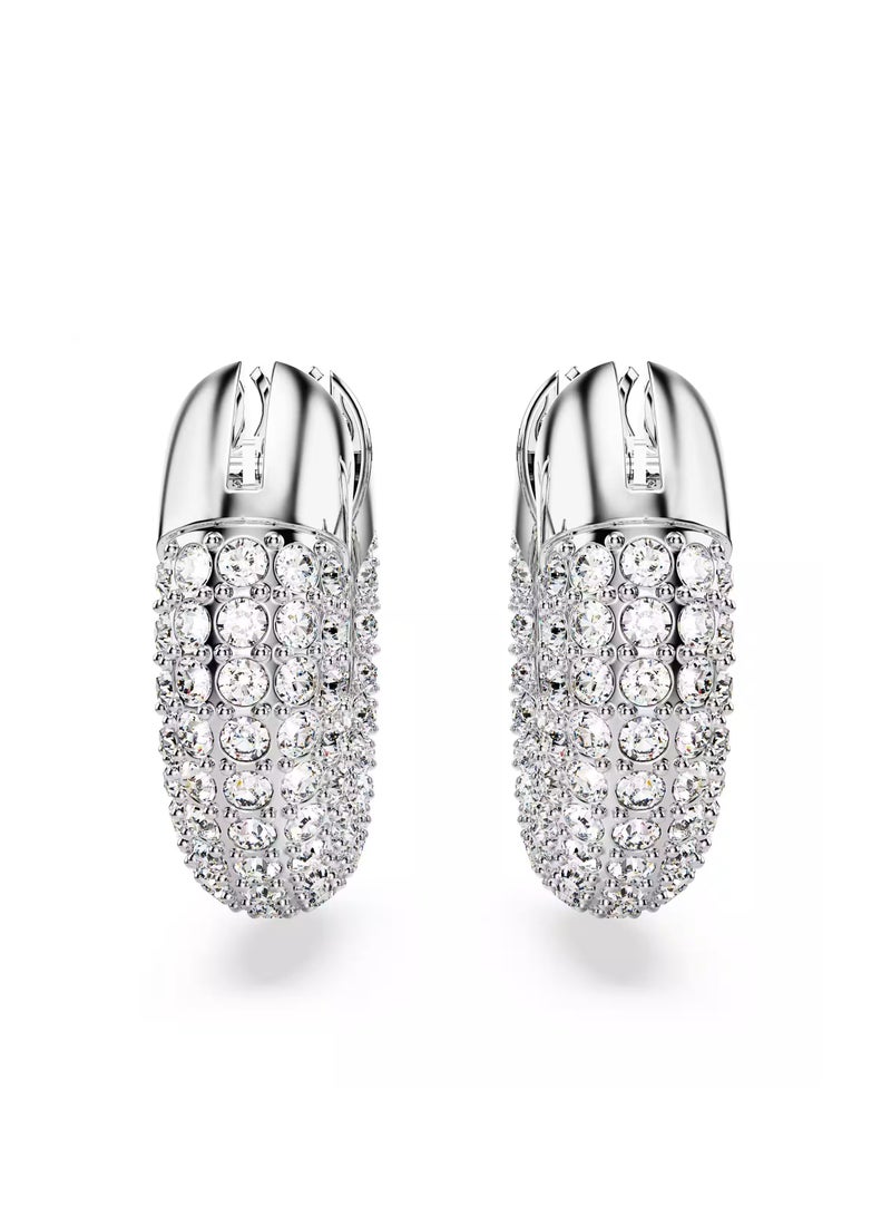 Dextera Large Hoop Earrings Small size, White-5618306  - Image 2
