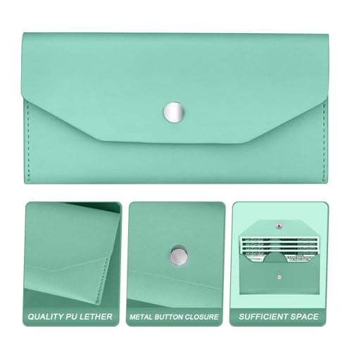 Nolcha Pu Leather Cash Envelope Wallet - Reusable Cash Stuffing Wallet for Men and Women -Green - Image 3