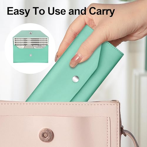 Nolcha Pu Leather Cash Envelope Wallet - Reusable Cash Stuffing Wallet for Men and Women -Green - Image 5