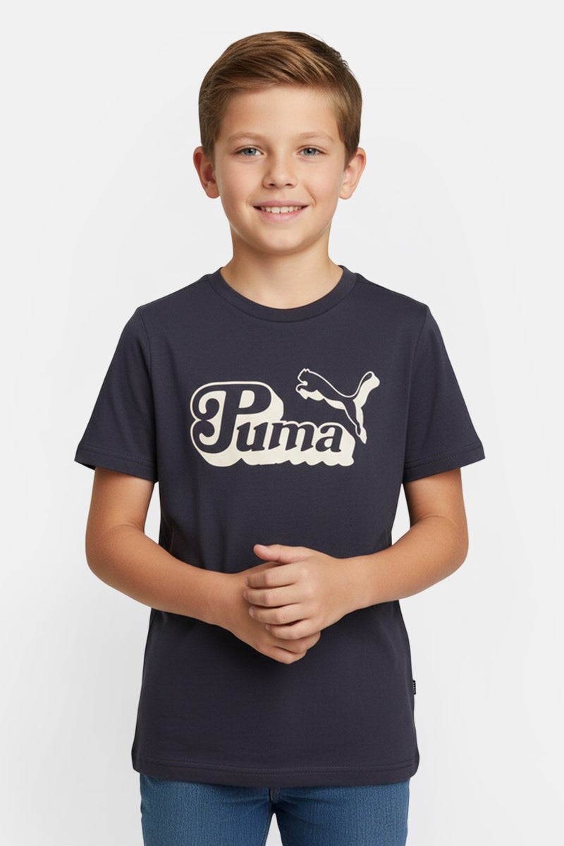 PUMA Kids Boy Sportswear Fit Short Sleeve Outdoor T-Shirt, Grey - Image 1