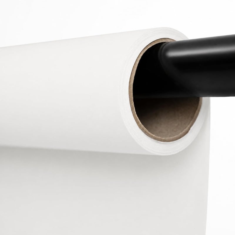 Kate Seamless Paper Backdrop White Paper Backdrop for Photoshoot (86''x32.8' Arctic White) - Image 1