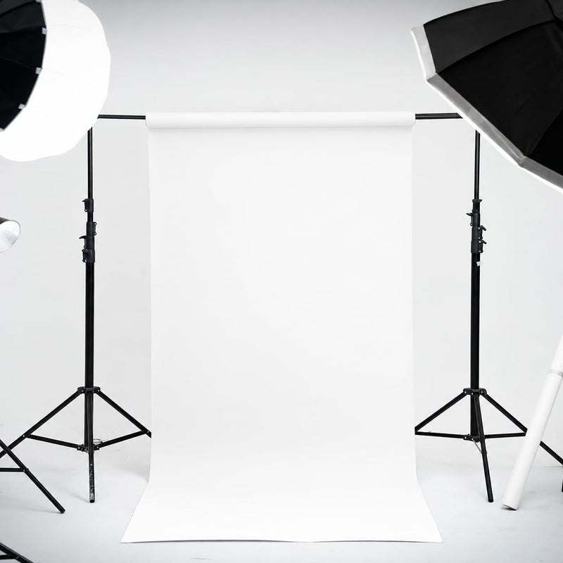 Kate Seamless Paper Backdrop White Paper Backdrop for Photoshoot (86''x32.8' Arctic White) - Image 2