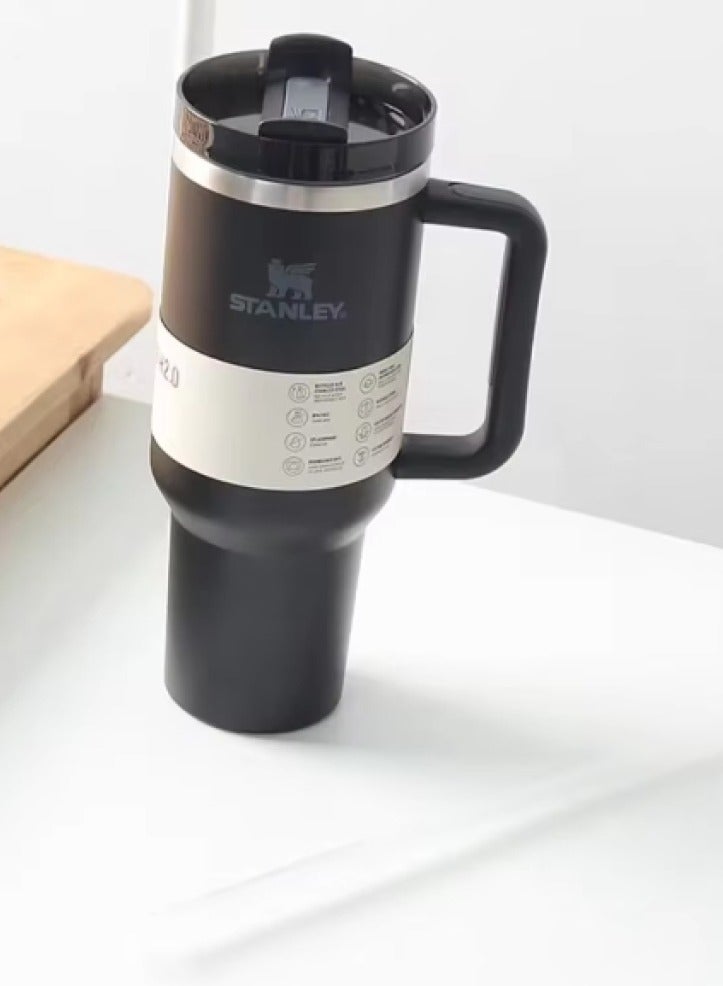 Stanley Original Flowstate Quencher H2.0 Vacuum Insulated Stainless Steel Mug with Lid and Straw for Water or Iced Tea Coffee Juice Smoothie Etc 1.18 Liter - Image 2