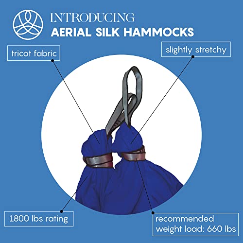 aum active Aerial Silk Yoga Hammock & Swing for Home, Inversion Exercises, Starter Kit for All Levels - Durable with Extension Straps, Carabiners, and Pose Guide - Image 2