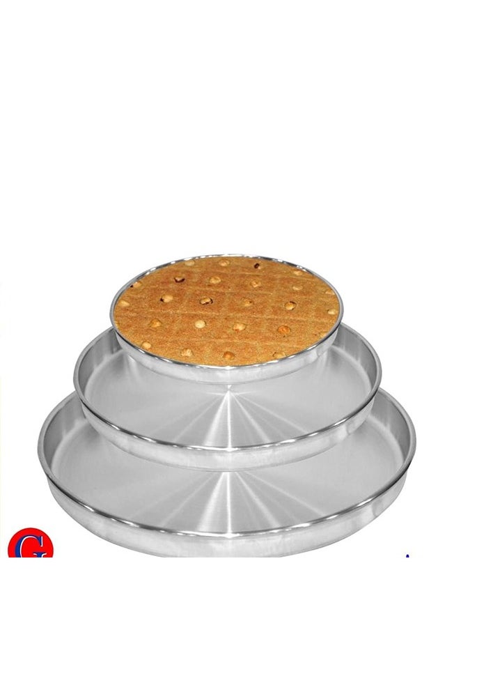 الجوهرة - طقم بسبوسة  مدور 3 قطعة مقاس 26 / 30  من الومنيوم الجوهرة - Image 1