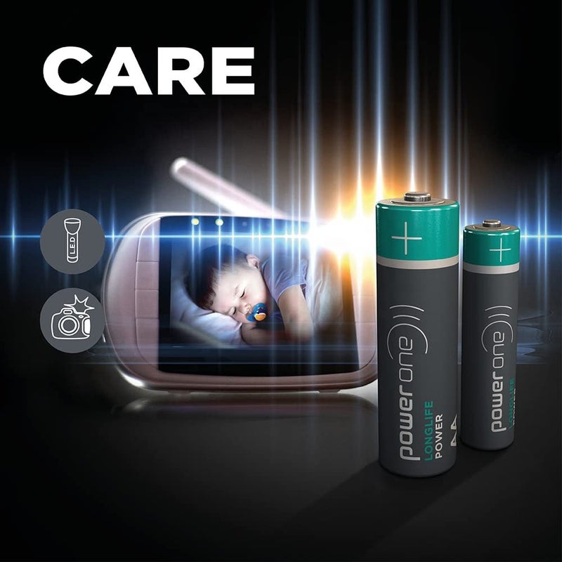 Power ONE LONGLIFE Power AAA Battery Long Performing Alkaline Batteries Made in Germany with Up to 10 Years Shelf Life - Pack of 4 - Image 2