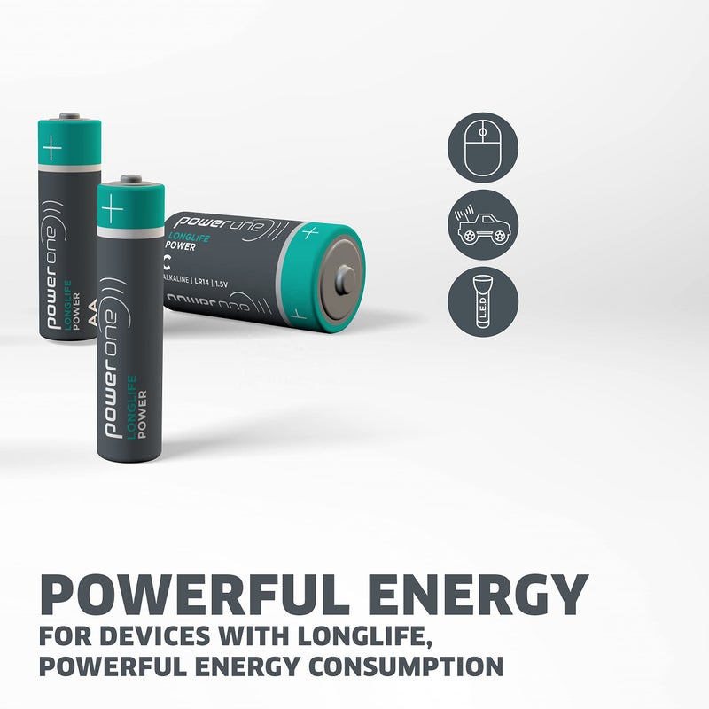 Power ONE LONGLIFE Power AAA Battery Long Performing Alkaline Batteries Made in Germany with Up to 10 Years Shelf Life - Pack of 4 - Image 4