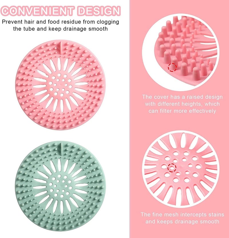 KASQUE Durable Silicone Kitchen Bathroom Sink Drain Strainer Sewer Sink Strainer, Garbage Filters, Hair Stopper, Shower Drain Filter, and Clean, Random Color (Pack of 4) - Image 3