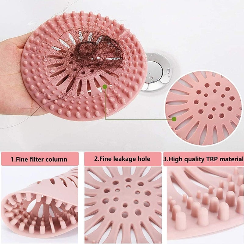 KASQUE Durable Silicone Kitchen Bathroom Sink Drain Strainer Sewer Sink Strainer, Garbage Filters, Hair Stopper, Shower Drain Filter, and Clean, Random Color (Pack of 4) - Image 5