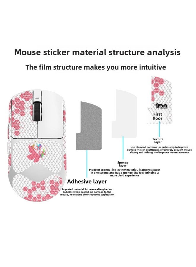 Applicable To Vgn Dragonfly R1 Mouse Anti-slip Stickers E-sports Full Set With Back Stickers Lizard Skin Sweat-proof Suction Hair Wholesale-Color:VNG Dragonfly R1-SY-040 Team Printing/Black Diamond-all Inclusive  - Image 4