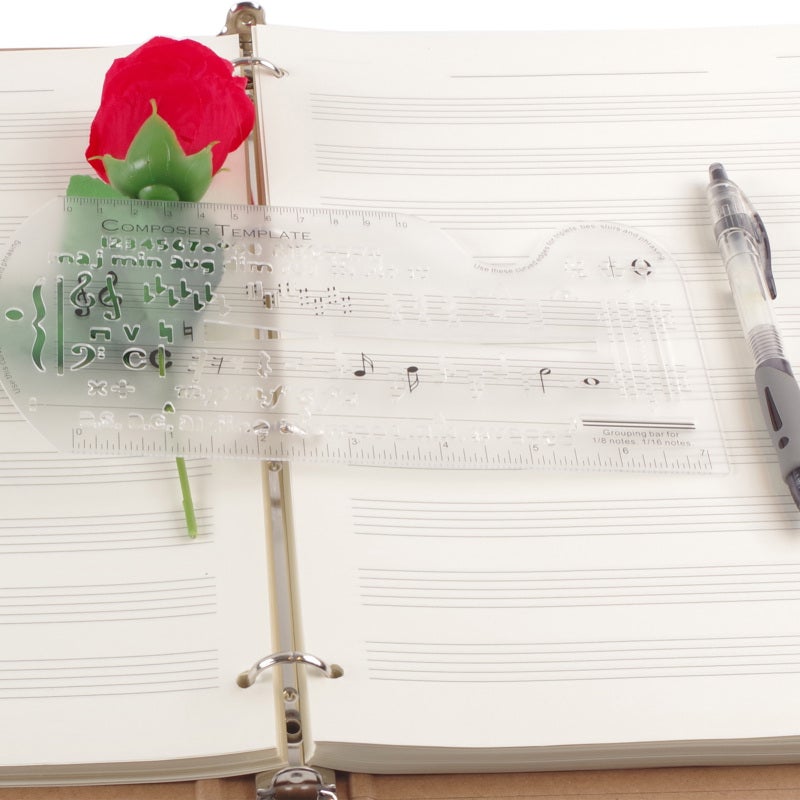 Music Notation Ruler: 1mm Thick White PP Material, Comprehensive Music Symbols, Dual Millimeter & Inch Scales - Lightweight Durable Composer Template for Composers, Music Teachers, Students and Music - Image 4