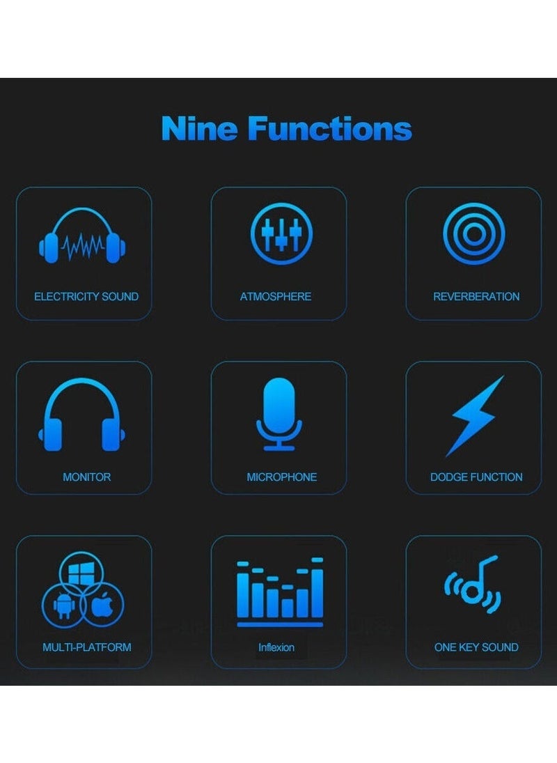 "Studio Recording & Broadcasting Set: Professional Condenser Microphone with V8S Live Sound Card – Black/Gold" - Image 3