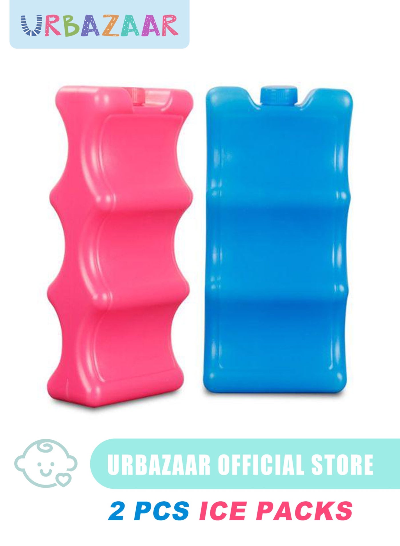 URbazaar 2 Pack Breastmilk Ice Pack,Bottle Ice Packs for Breastmilk Storage,Contoured Ice Packs for Breast Milk,Baby Bottles,Meal,Keeps Breast Milk Fresh