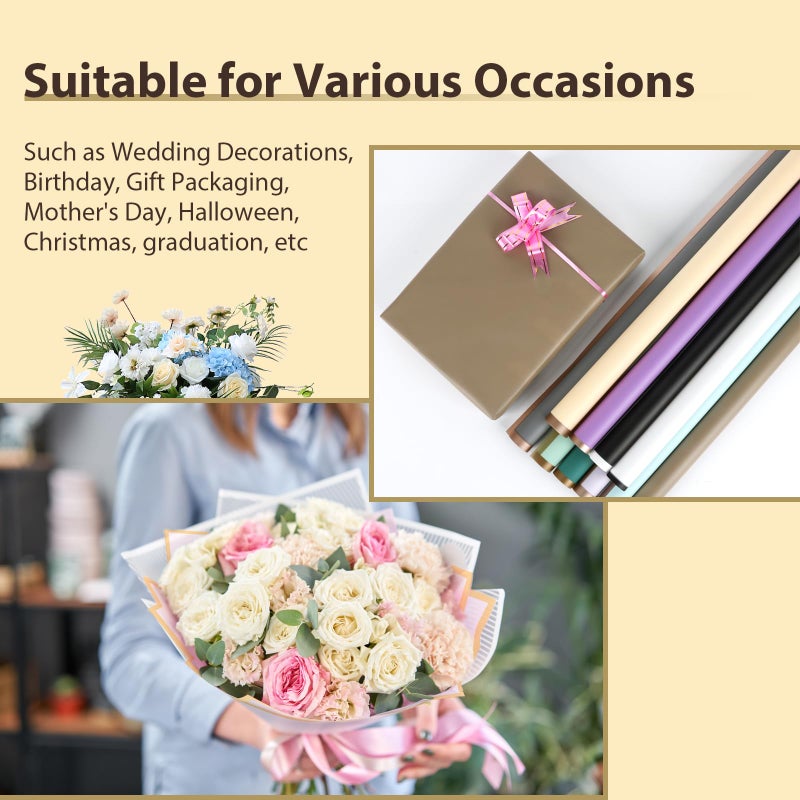 FUHITIM 20 Sheets Flower Wrapping Paper - Waterproof Floral Bouquet Packaging Paper for DIY Craftsï¼ŒFlorist Supplies Packaging Paper for Wedding Birthday Gift(Emerald Green) - Image 5