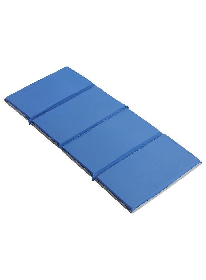 ECR4Kids ECR4Kids Everyday Folding Rest Mat, 4-Section, 1in, Classroom Furniture, Blue/Grey - Image 1