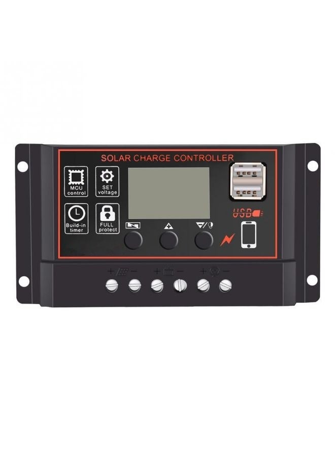 وحدة تحكم شمسية بسيطة 10A 12V24V مع تحكم في وقت الإضاءة، وحدة تحكم في الشحن والتفريغ الشمسية مع USB - Image 1