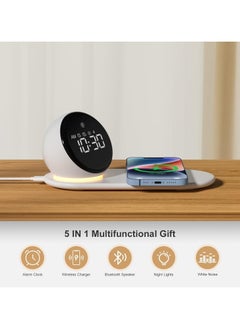 General Digital Alarm Clock for Heavy Sleepers Adult, Night Light, 15W Fast Wireless Charger, 20 White Noise Sounds, 3 Levels Dimmable Touch Desk Lamp with Snooze Function, Gift Ideas for Teen Girls Boys  - Image 2
