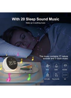 General Digital Alarm Clock for Heavy Sleepers Adult, Night Light, 15W Fast Wireless Charger, 20 White Noise Sounds, 3 Levels Dimmable Touch Desk Lamp with Snooze Function, Gift Ideas for Teen Girls Boys  - Image 5