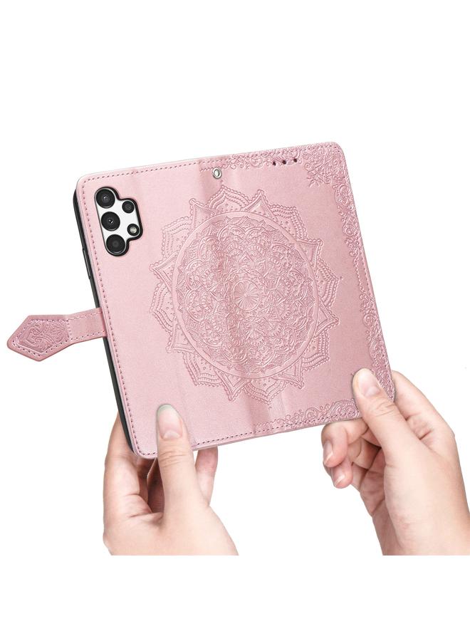 اس-توب جراب لهاتف Samsung Galaxy A13 4G جراب هاتف جلدي منقوش بزهرة ماندالا - Image 5