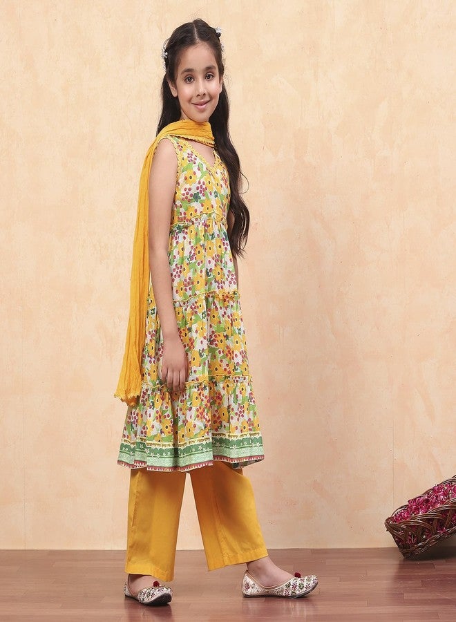 BIBA Kid's Cotton Salwar Suit Sets (KWMOMBASA5279EAW24ORANGE - Image 3