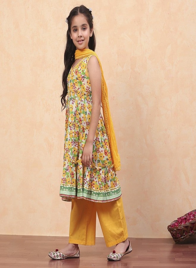 BIBA Kid's Cotton Salwar Suit Sets (KWMOMBASA5279EAW24ORANGE - Image 2